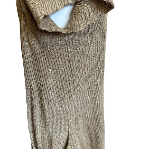 Margaret O'Leary Linen Blend Tan Open Front Cardigan Lightweight Sweater sz 1=XS - Picture 4 of 9